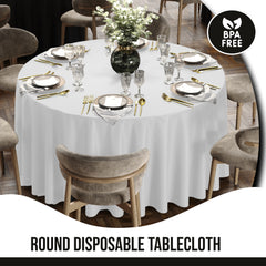 Premium 108" Round White Table Cover