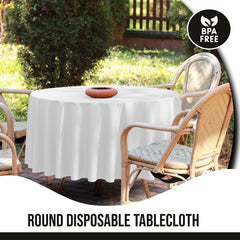 Premium 70" Round White Table Cover