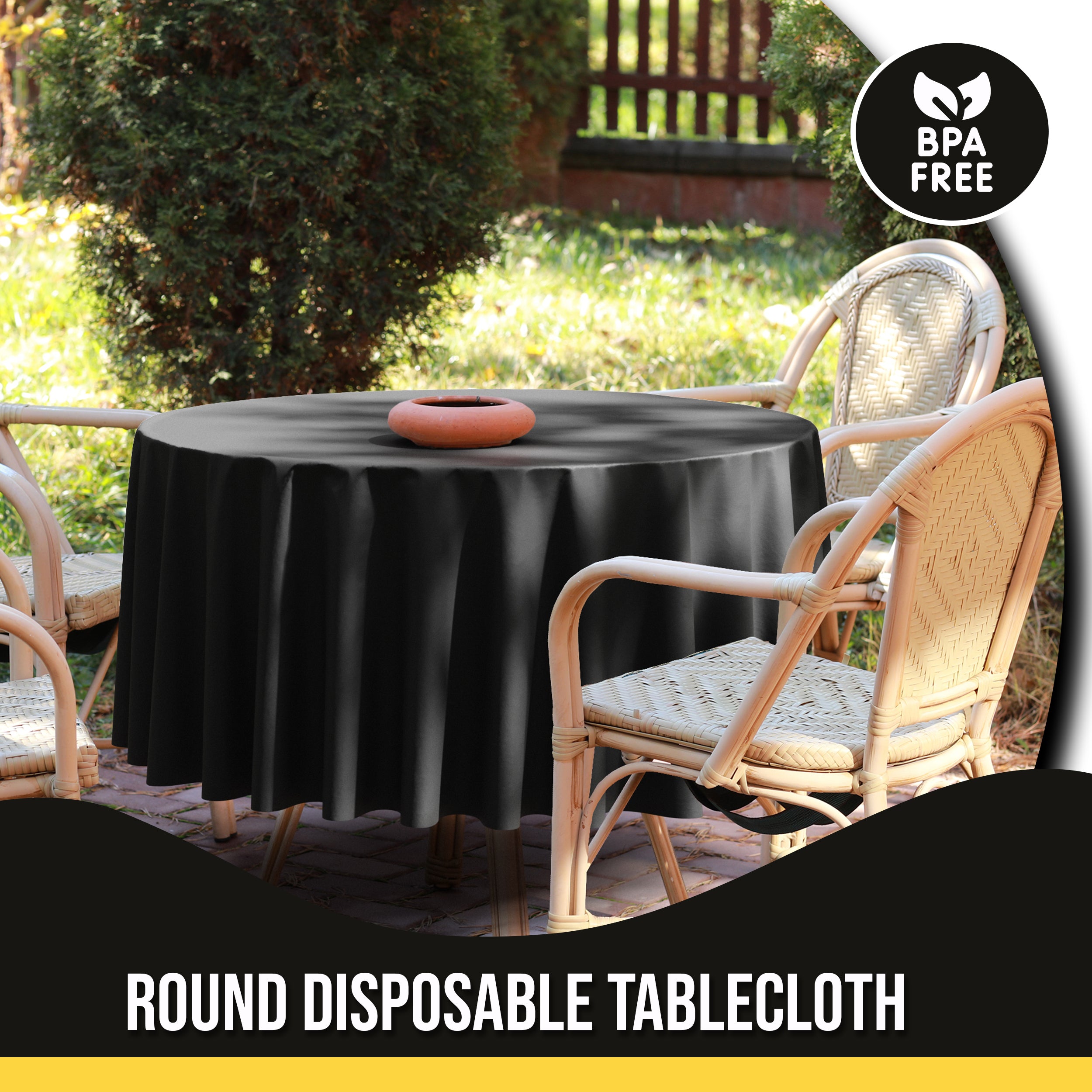 Premium Black Table Cover 85" x 85"
