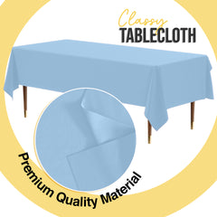 Premium Light Blue Plastic Table Cover | 54 in. x 108 in.