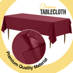 Premium Burgundy Plastic Table Cover | 54 in. x 108 in.