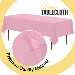 Premium Pink Plastic Table Covers | 6 Pack | 54 in. x 108 in.