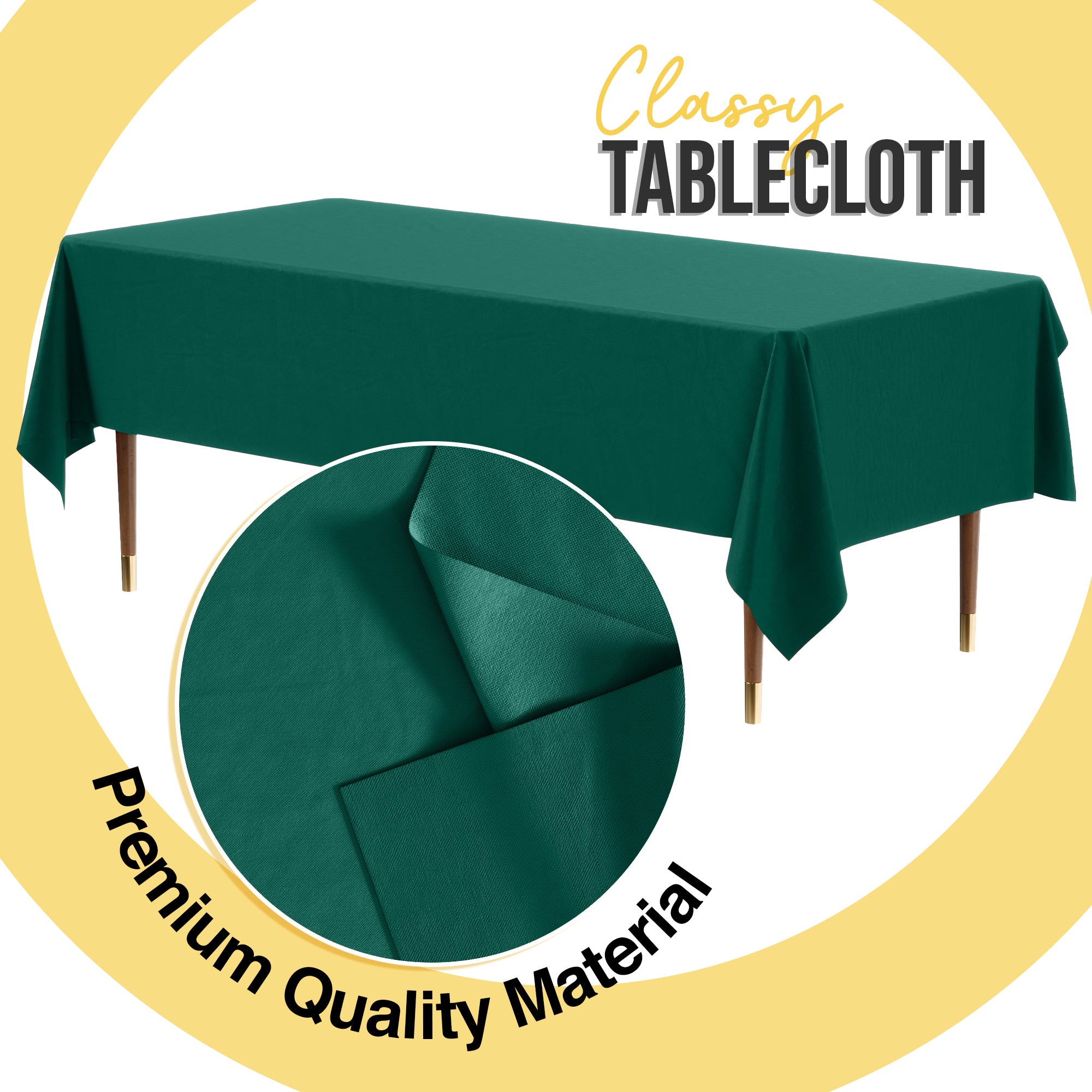 Premium Dark Green Plastic Table Cover | 54 in. x 108 in.