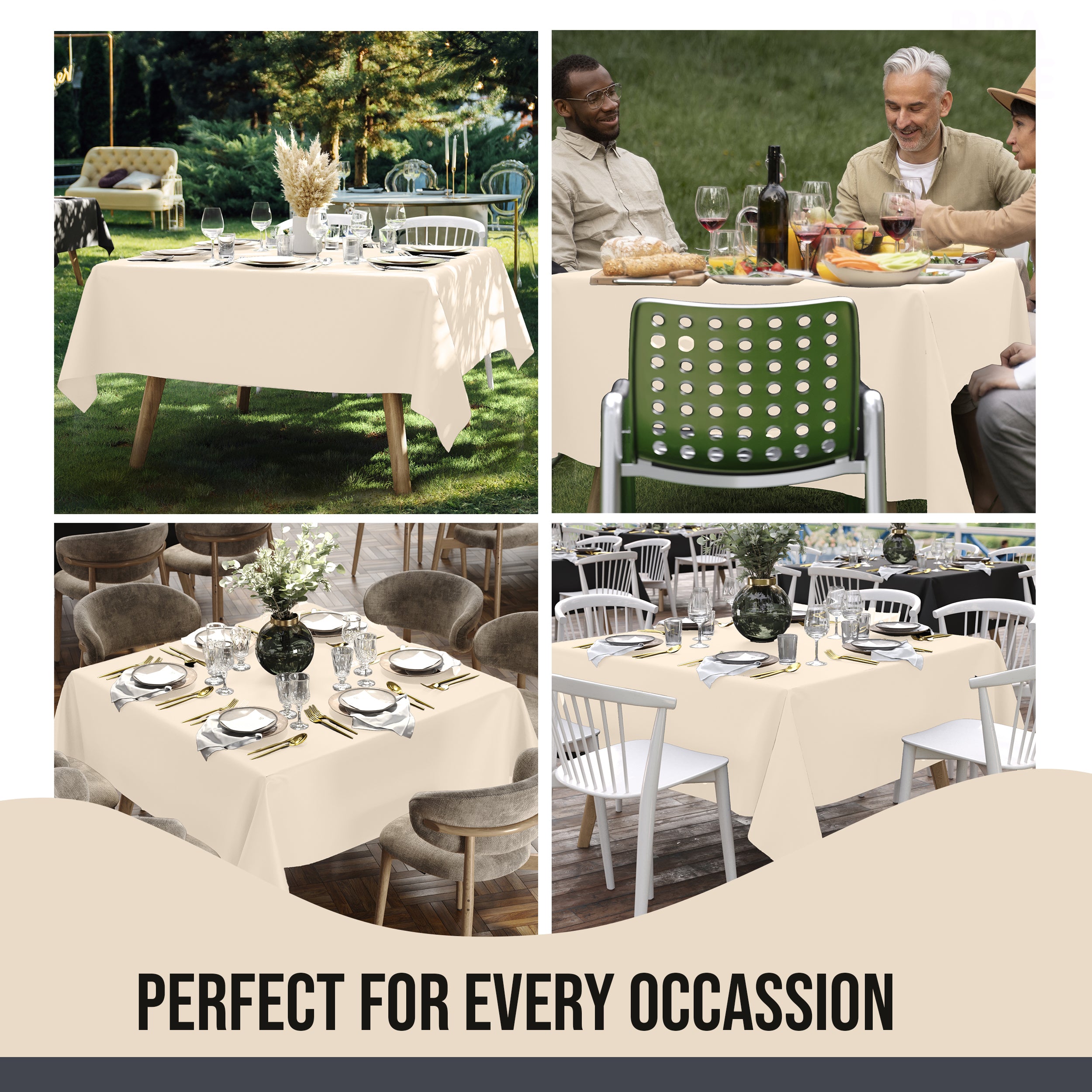 Premium Square Ivory Table Cover 70" x 70" | 1 Pack