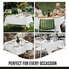 Premium Square White Table Cover 70" x 70" | 1 Pack