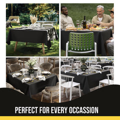 Premium Square Black Table Cover 70" x 70" | 1 Pack