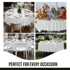 Premium 90" Round White Table Cover