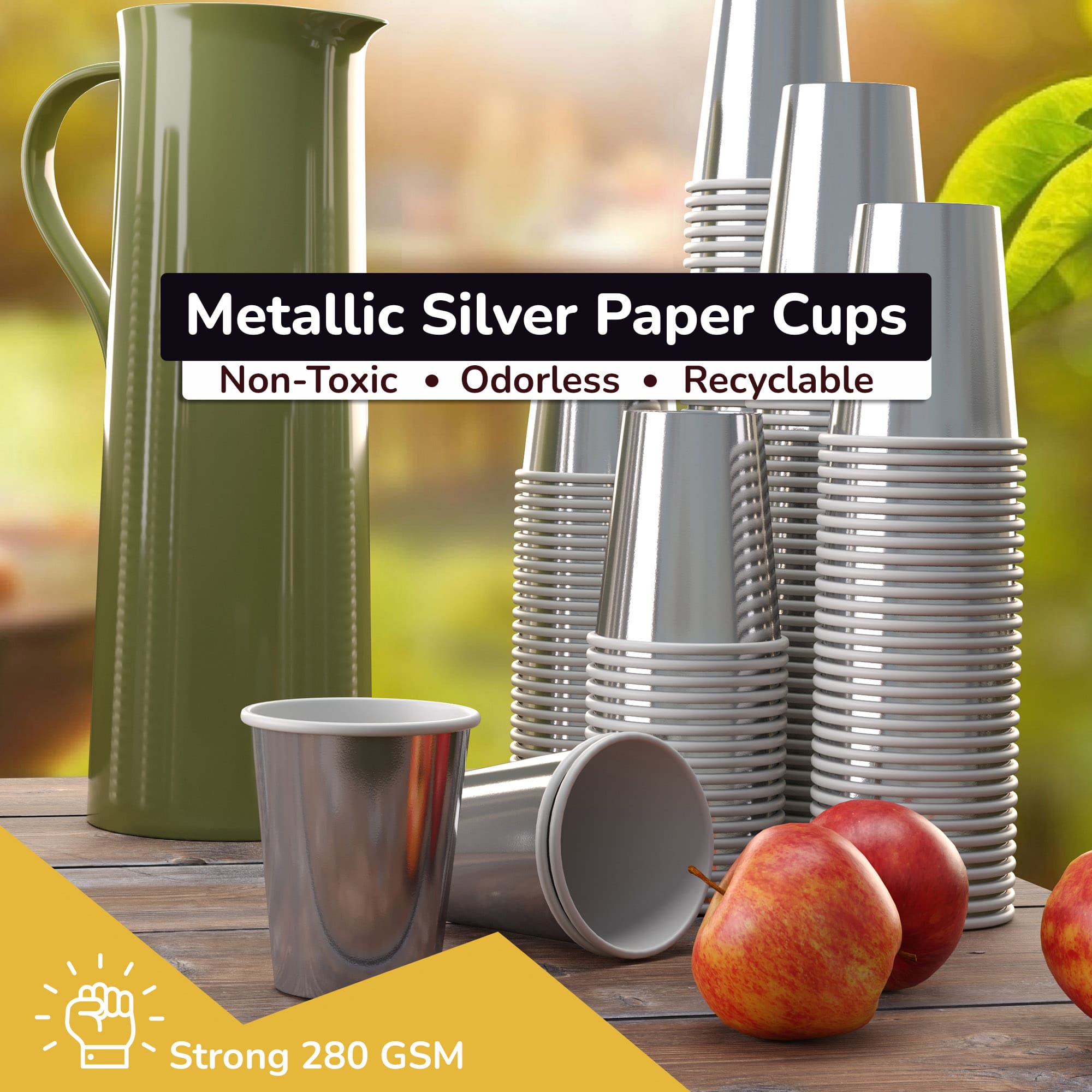 12 Oz. Silver Paper Cups | 20 Count