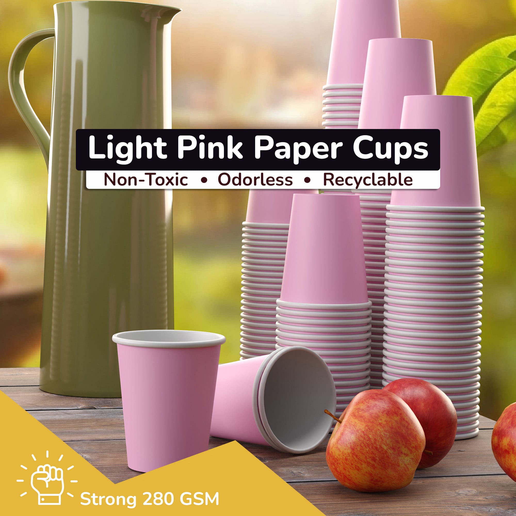 12 Oz. Pink Paper Cups | 20 Count