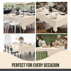 Premium Ivory Rectangle Table Cover 60" x 85" | 1 Pack