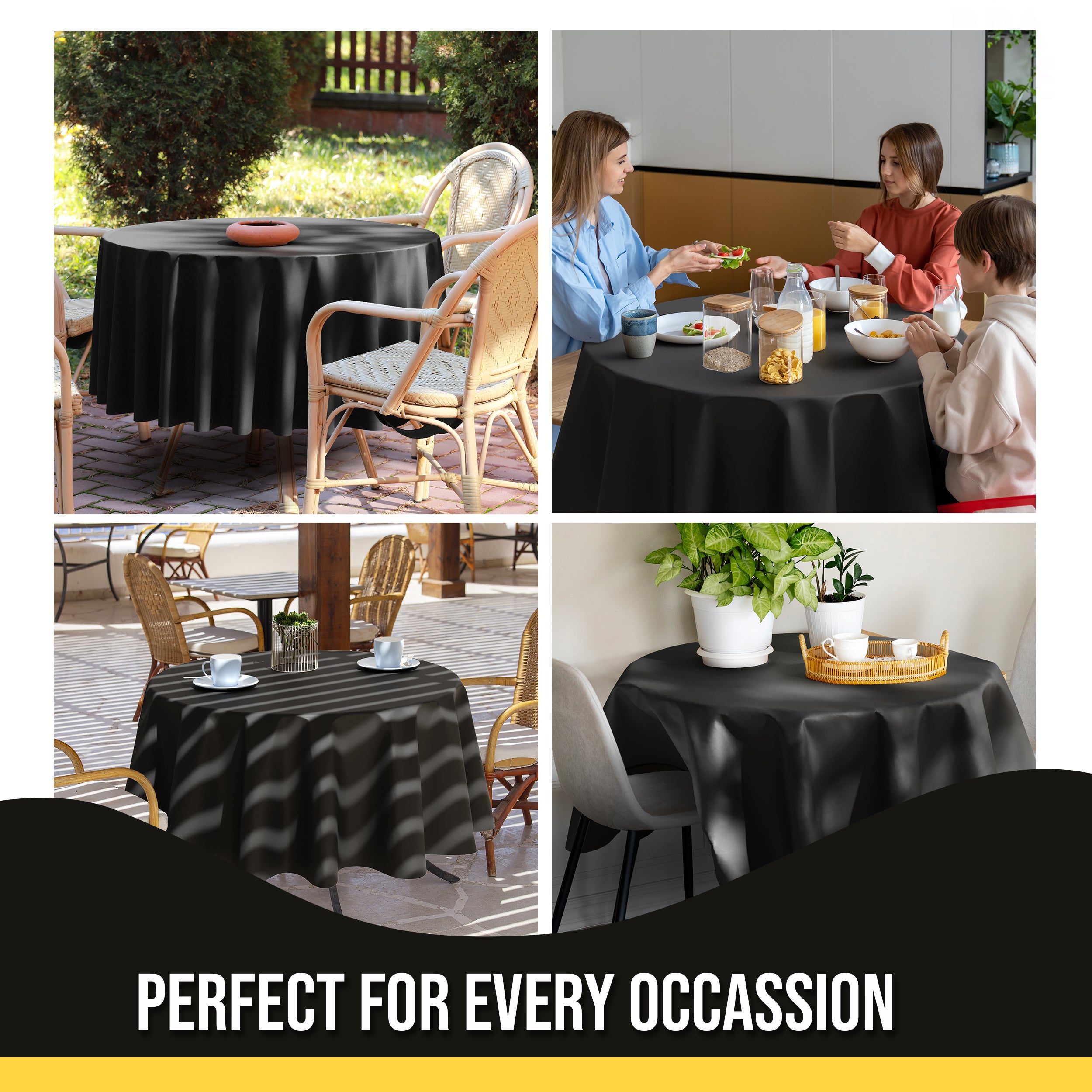 Premium Black Table Cover 85" x 85"