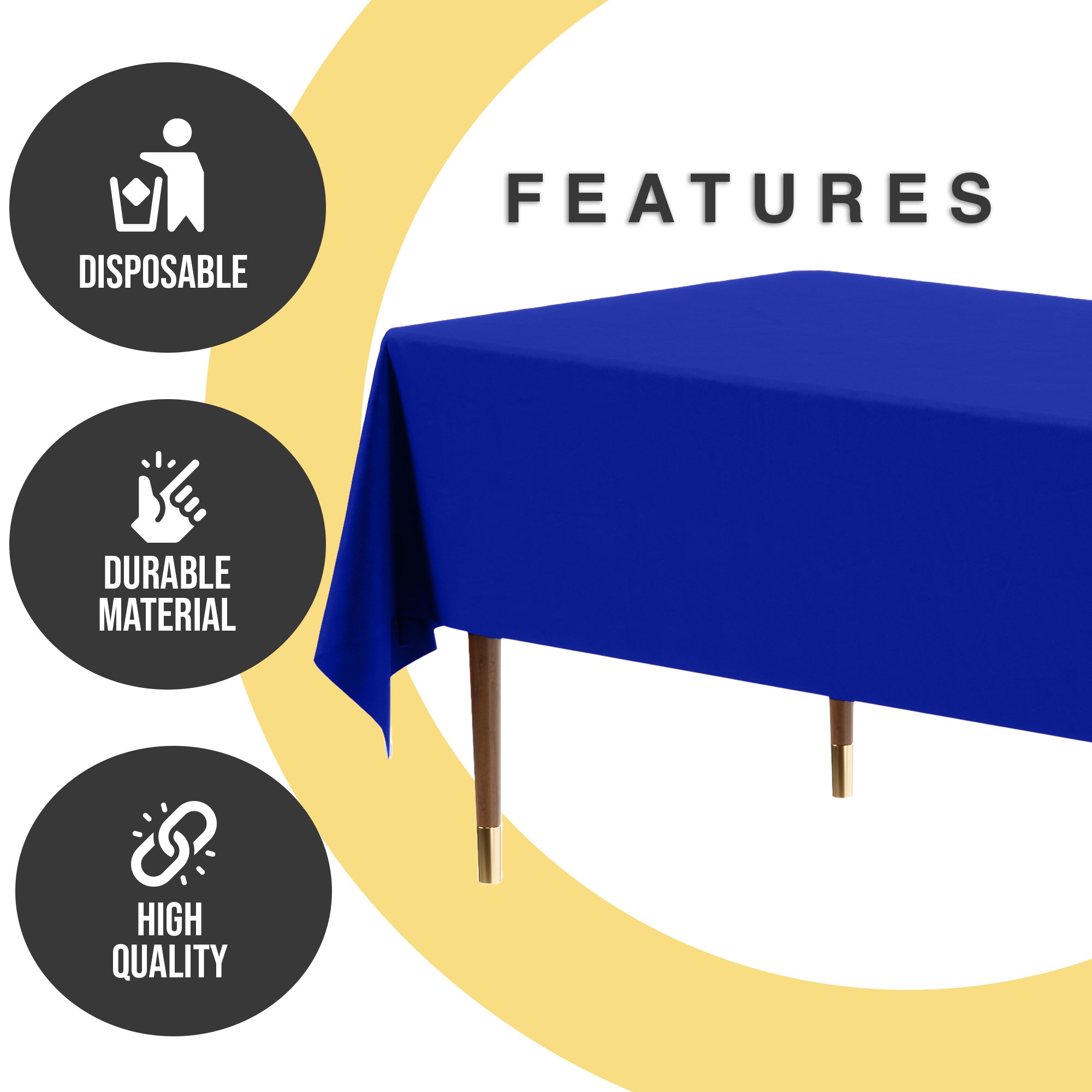 Premium Dark Blue Plastic Table Cover | 54 in. x 108 in.