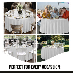 Premium 108" Round White Table Cover