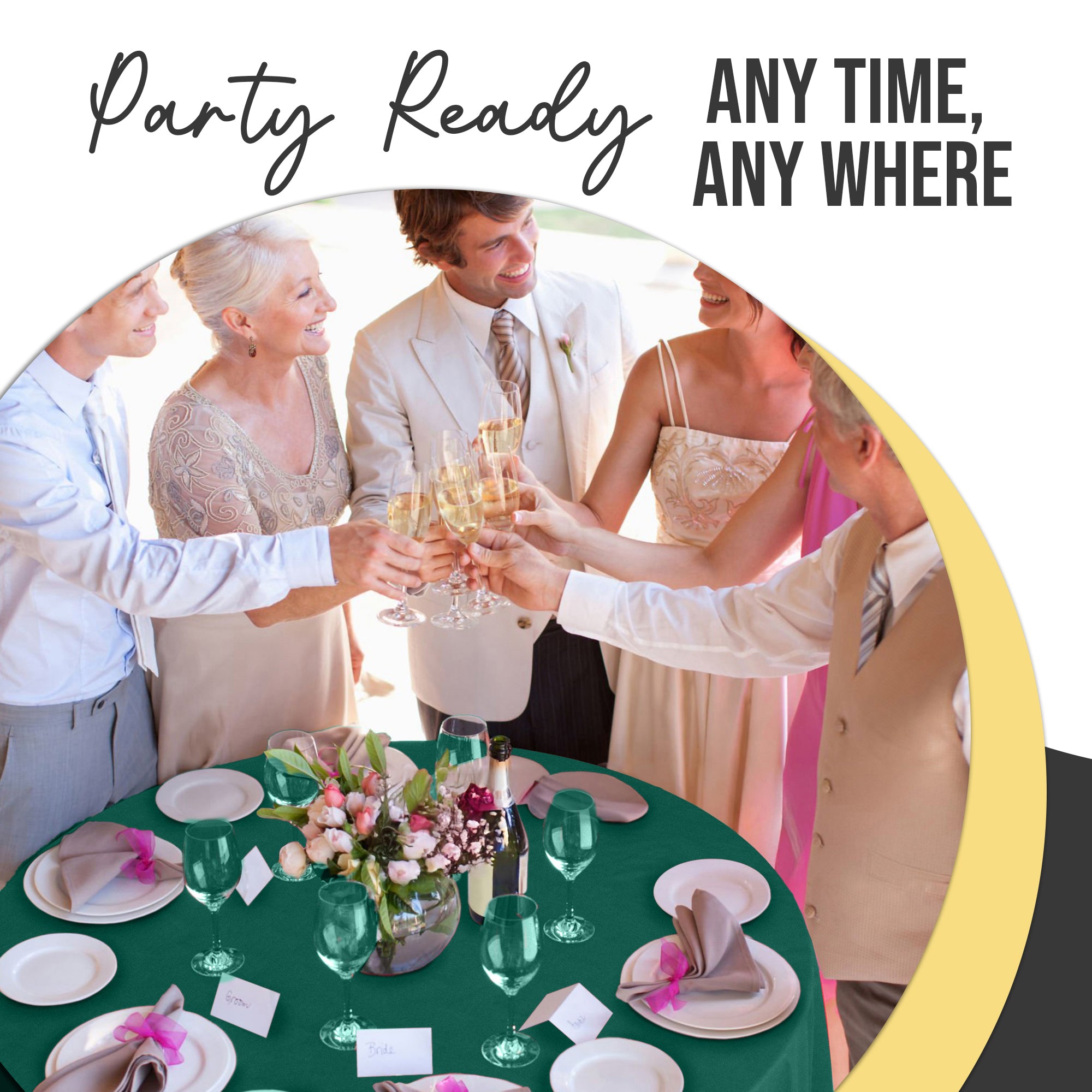 Premium Round Dark Green Plastic Table Covers | 12 Pack | 84 in.