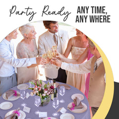 Premium Round Lavender Plastic Table Covers | 12 Pack | 84 in.