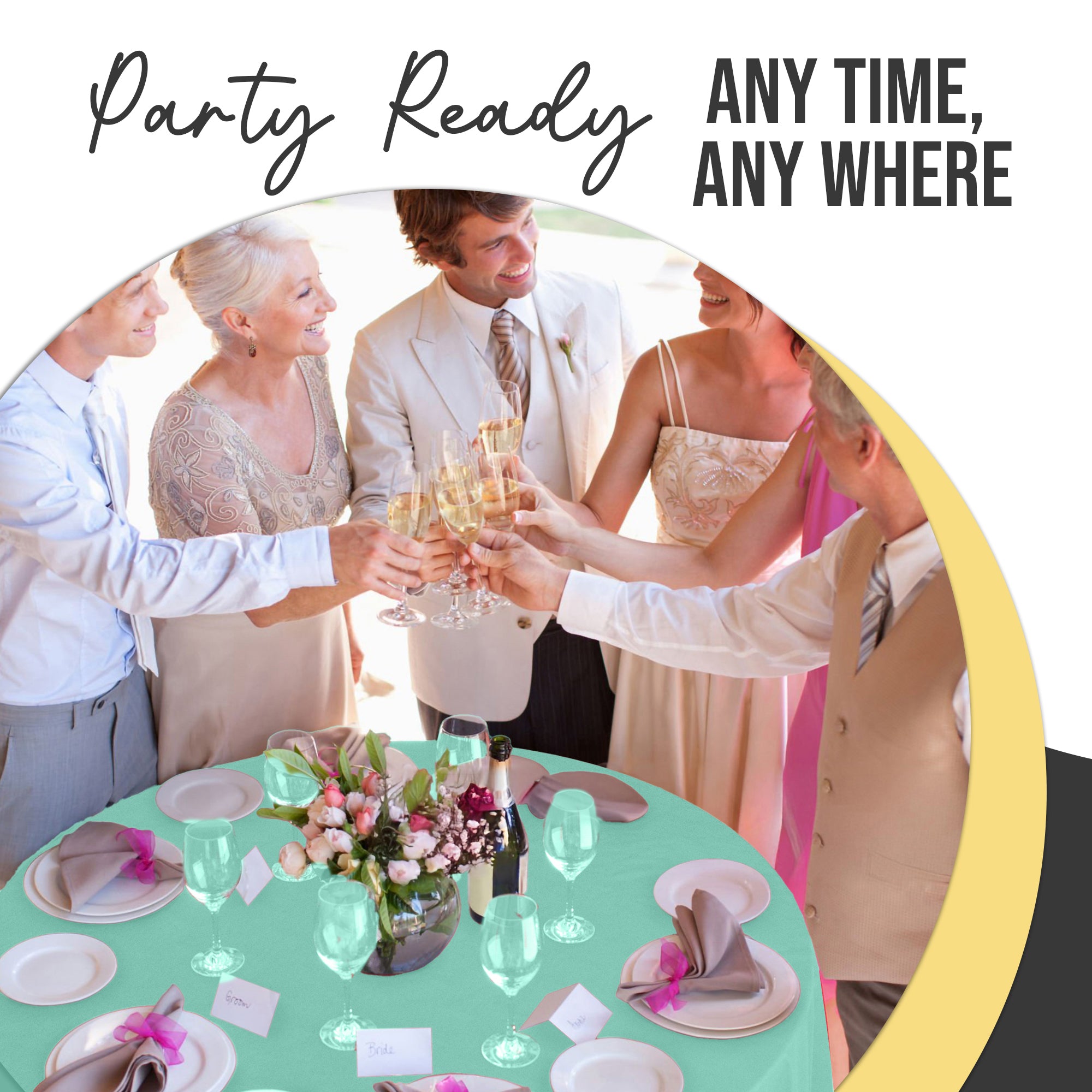 Premium Round Mint Plastic Table Covers | 12 Pack | 84 in.