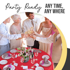 Premium Round Red Plastic Table Cover | 84 in.