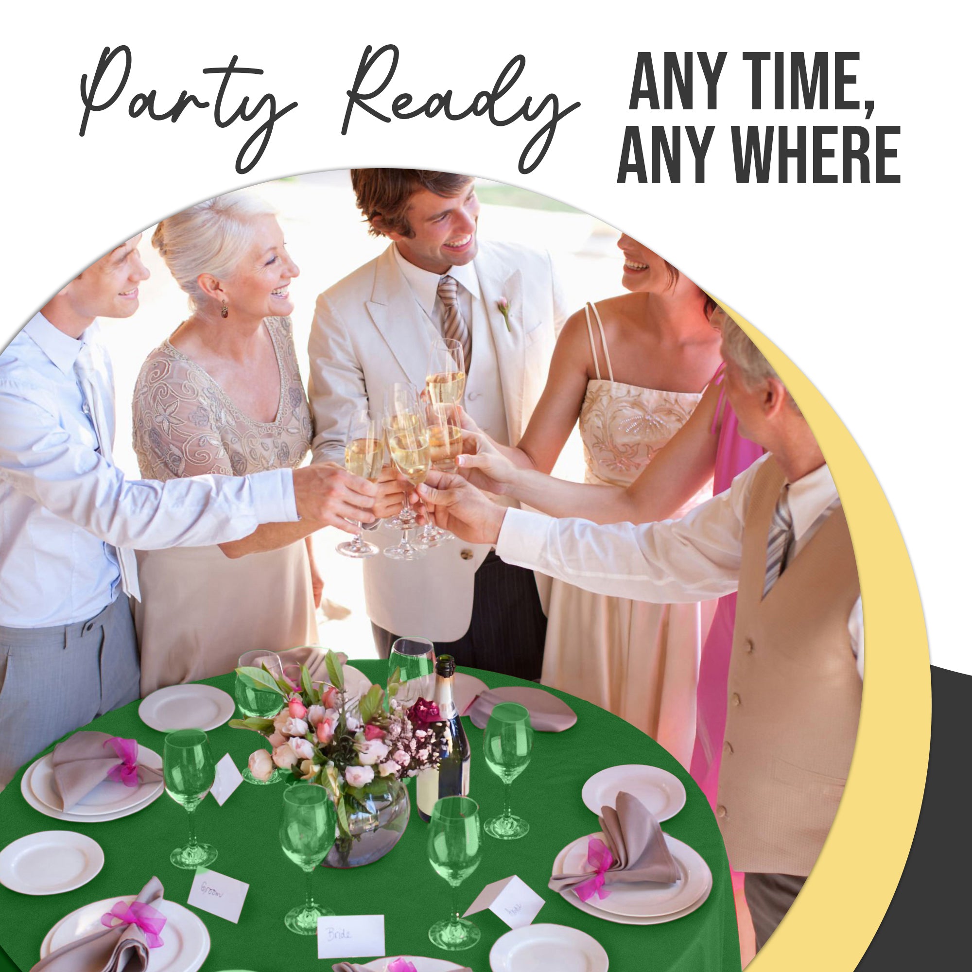 Premium Round Emerald Green Plastic Table Cover | 84 in. | Case of 96