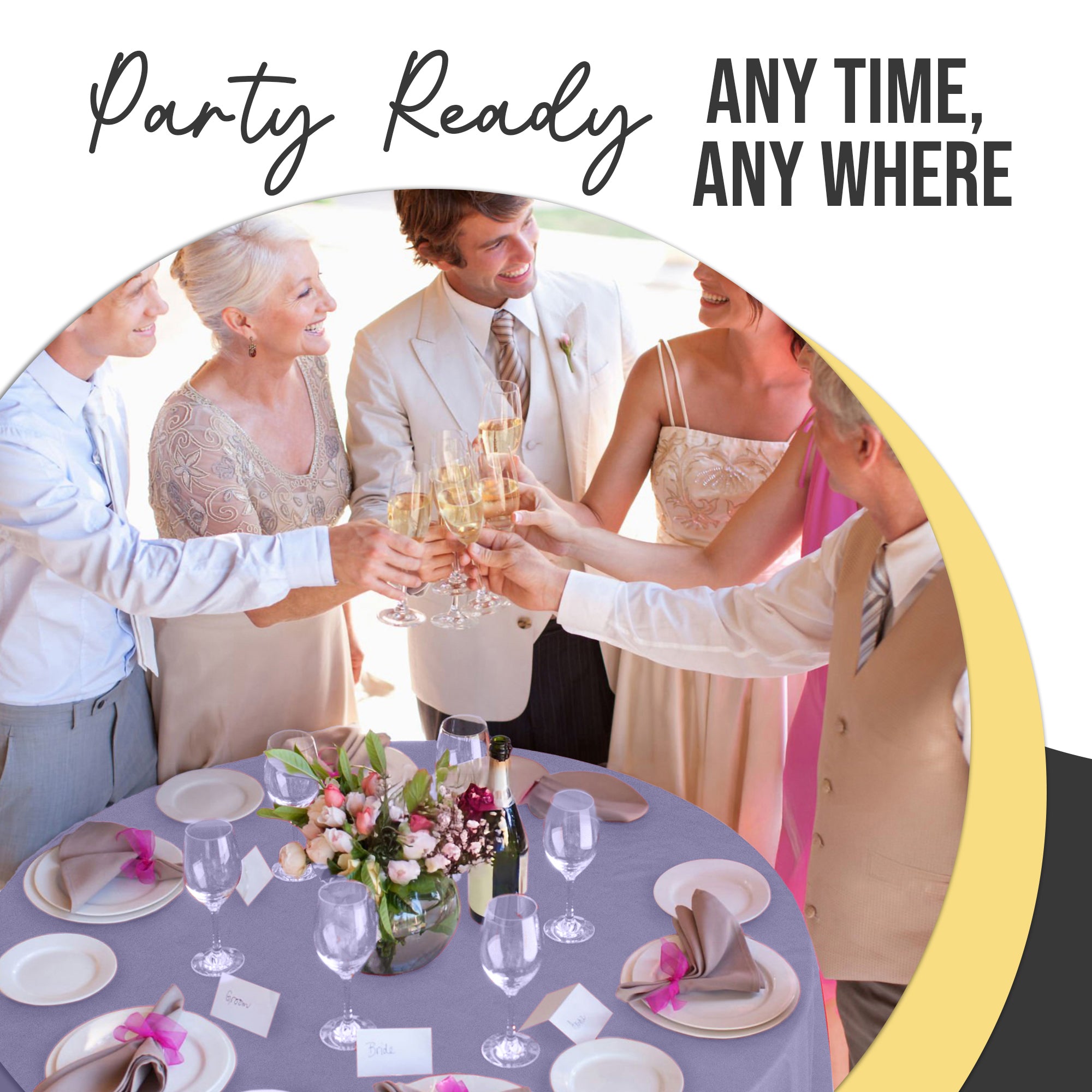 Premium Round Lavender Plastic Table Cover | 84 in.