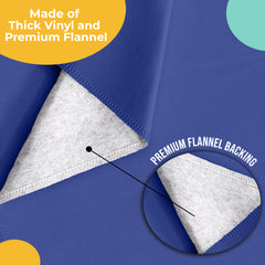 Dark Blue Flannel Backed Plastic Table Cover 54 in. x 70 in.