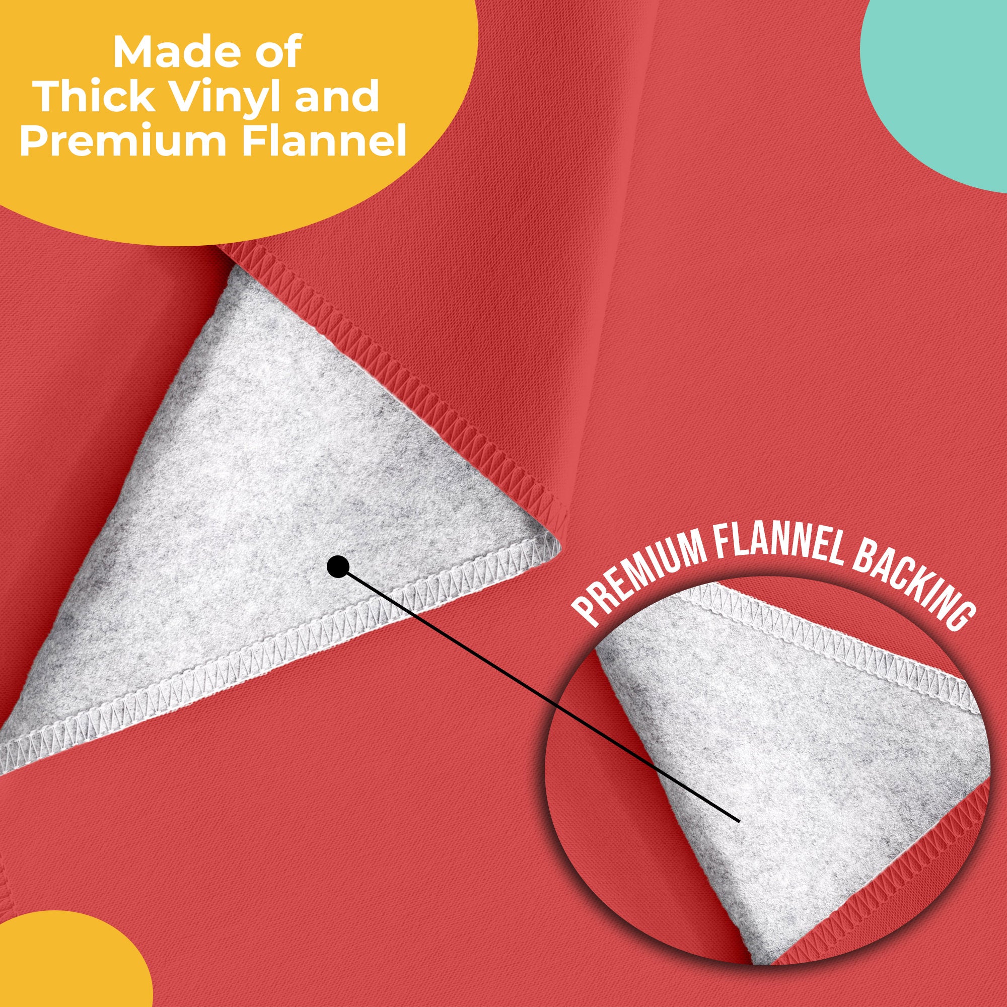 Red Flannel Backed Plastic Table Cover 54 in. x 70 in.