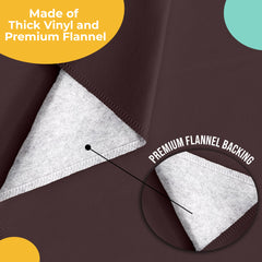 Brown Flannel Backed Plastic Table Cover 70 in. Round