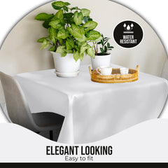 Premium Square White Table Cover 52" x 52" | 1 Pack