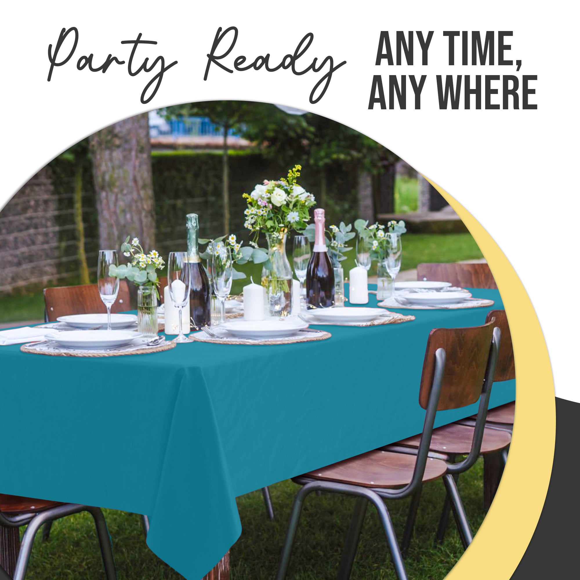 Premium Turquoise Plastic Table Cover | 54 in. x 108 in.