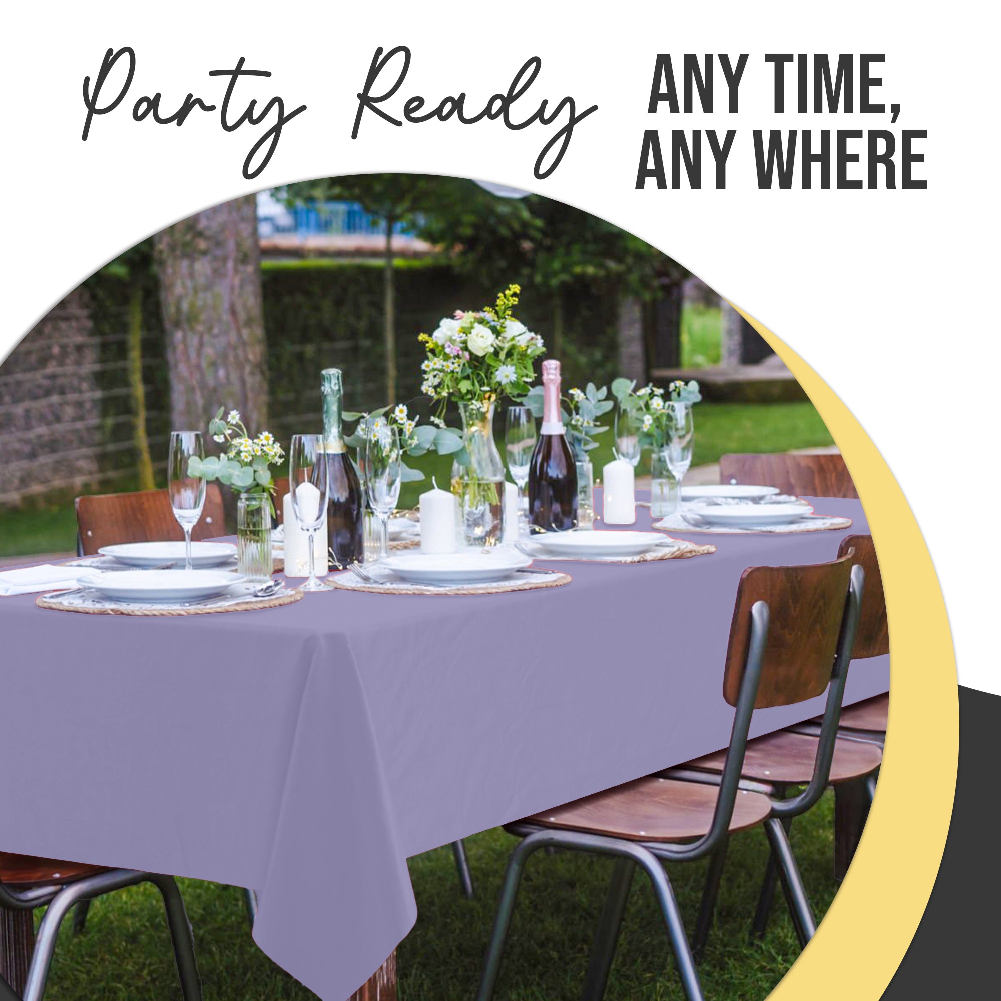 Premium Lavender Plastic Table Cover | 54 in. x 108 in.