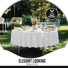 Premium 90" Round White Table Cover