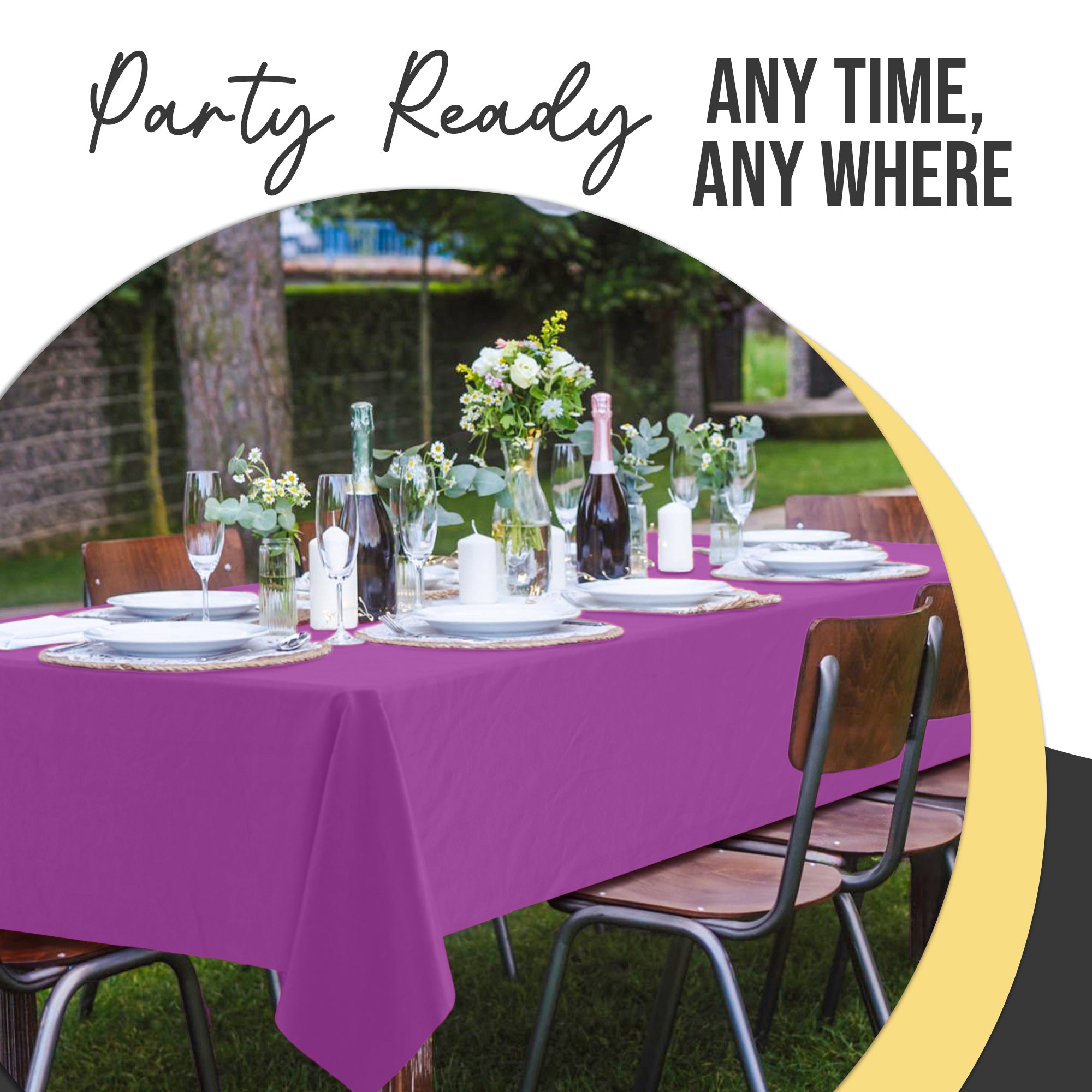 Premium Magenta Plastic Table Cover | 54 in. x 108 in.