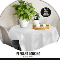 Premium 60" Round White Table Cover