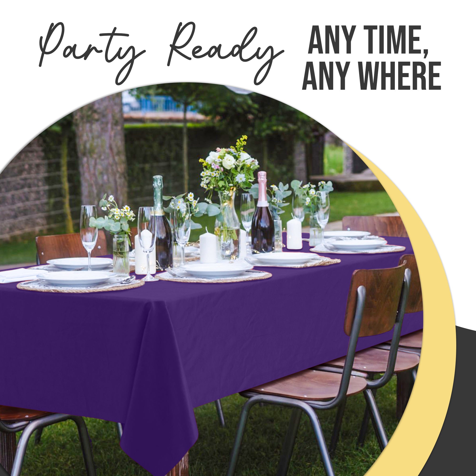 Premium Purple Plastic Table Cover | 54 in. x 108 in.