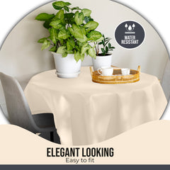 Premium 70" Round Ivory Table Cover