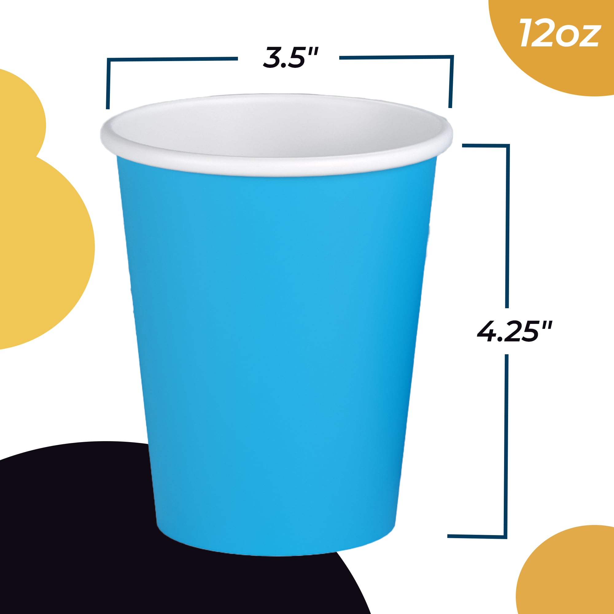 12 Oz. Turquoise Paper Cups | 20 Count
