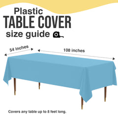Premium Sky Blue Plastic Table Cover | 54 in. x 108 in.