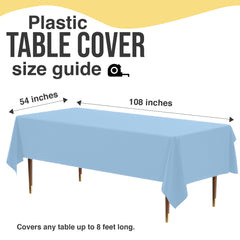 Premium Light Blue Plastic Table Cover | 54 in. x 108 in.