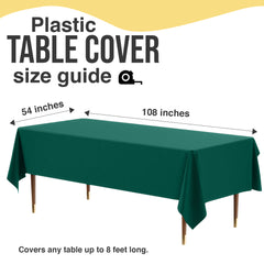 Premium Dark Green Plastic Table Cover | 54 in. x 108 in.