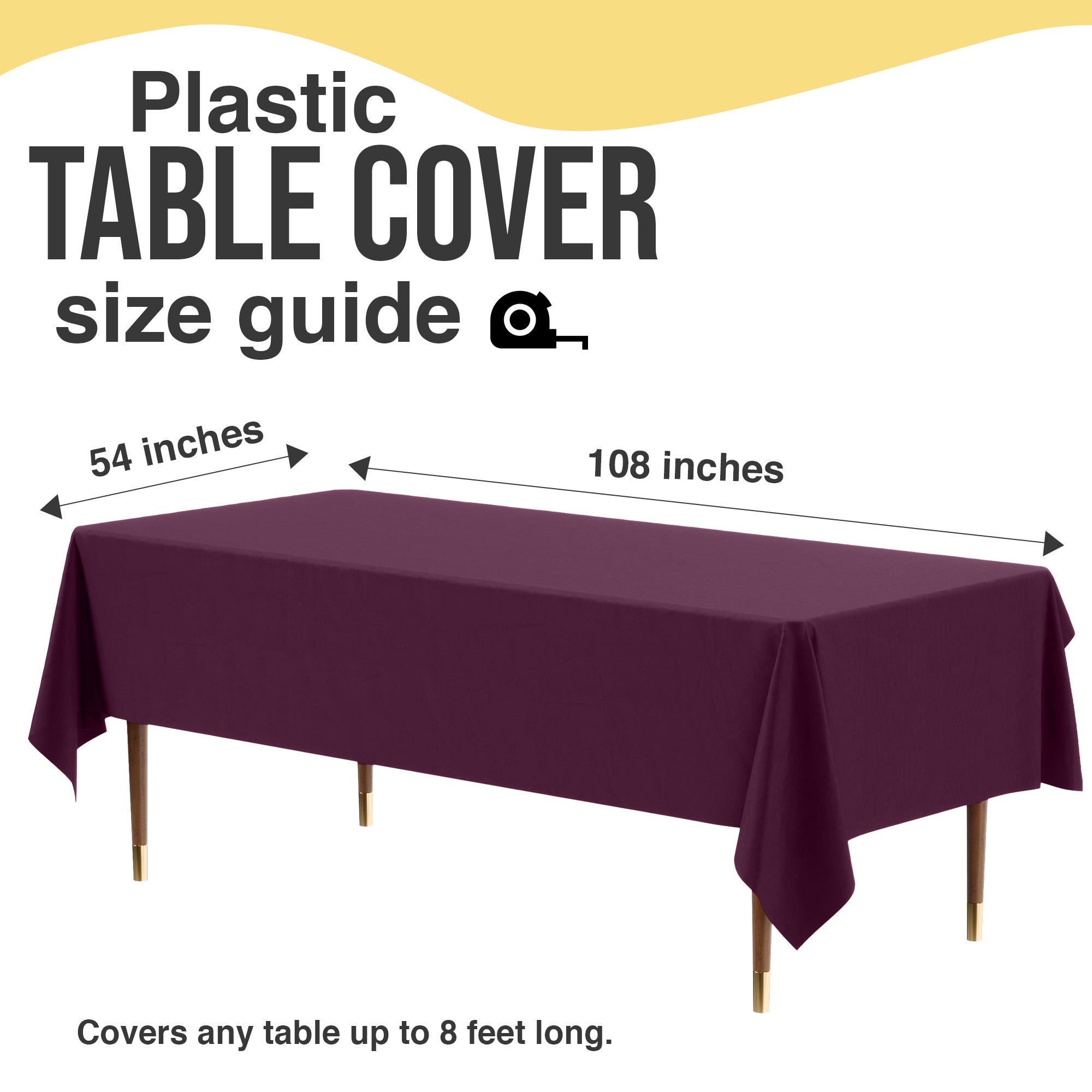 Premium Plum Plastic Table Cover | 54 in. x 108 in.