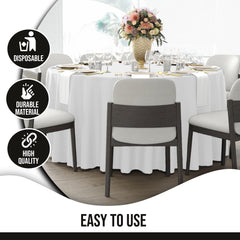 Premium 108" Round White Table Cover