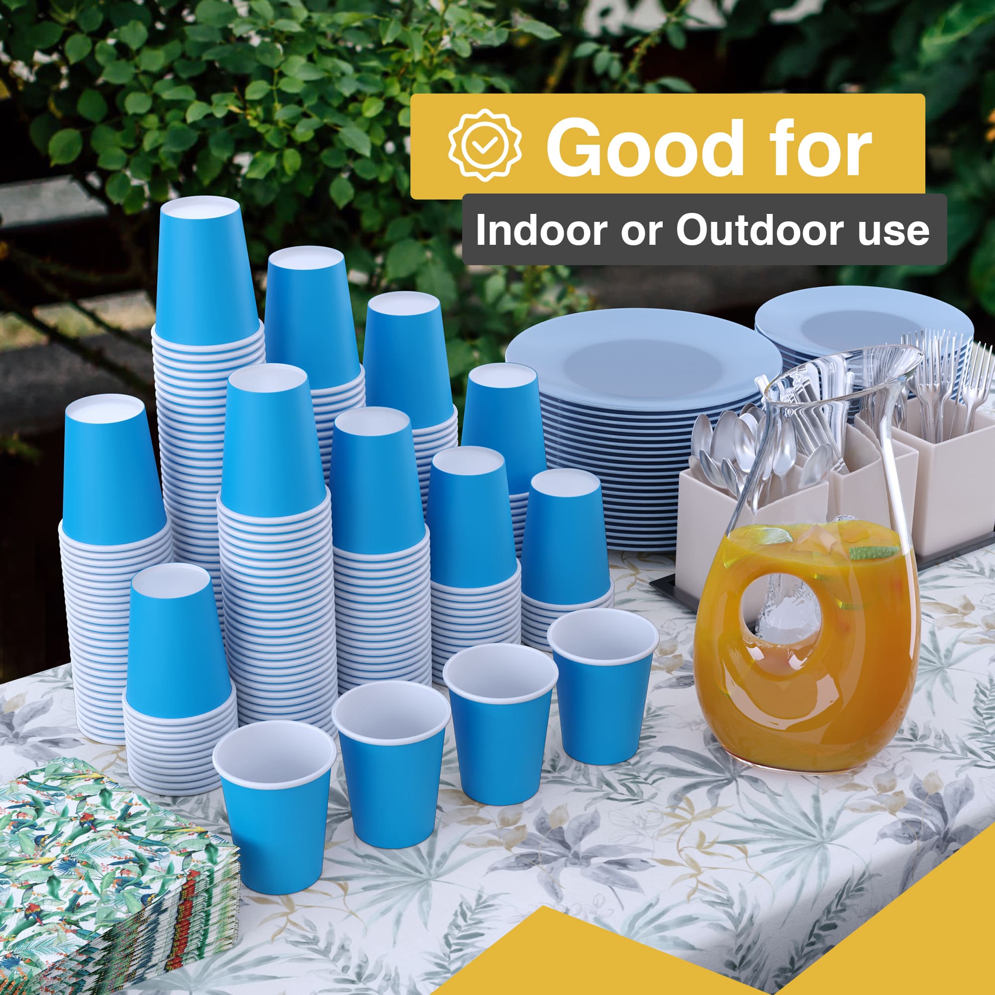 12 Oz. Turquoise Paper Cups | 20 Count