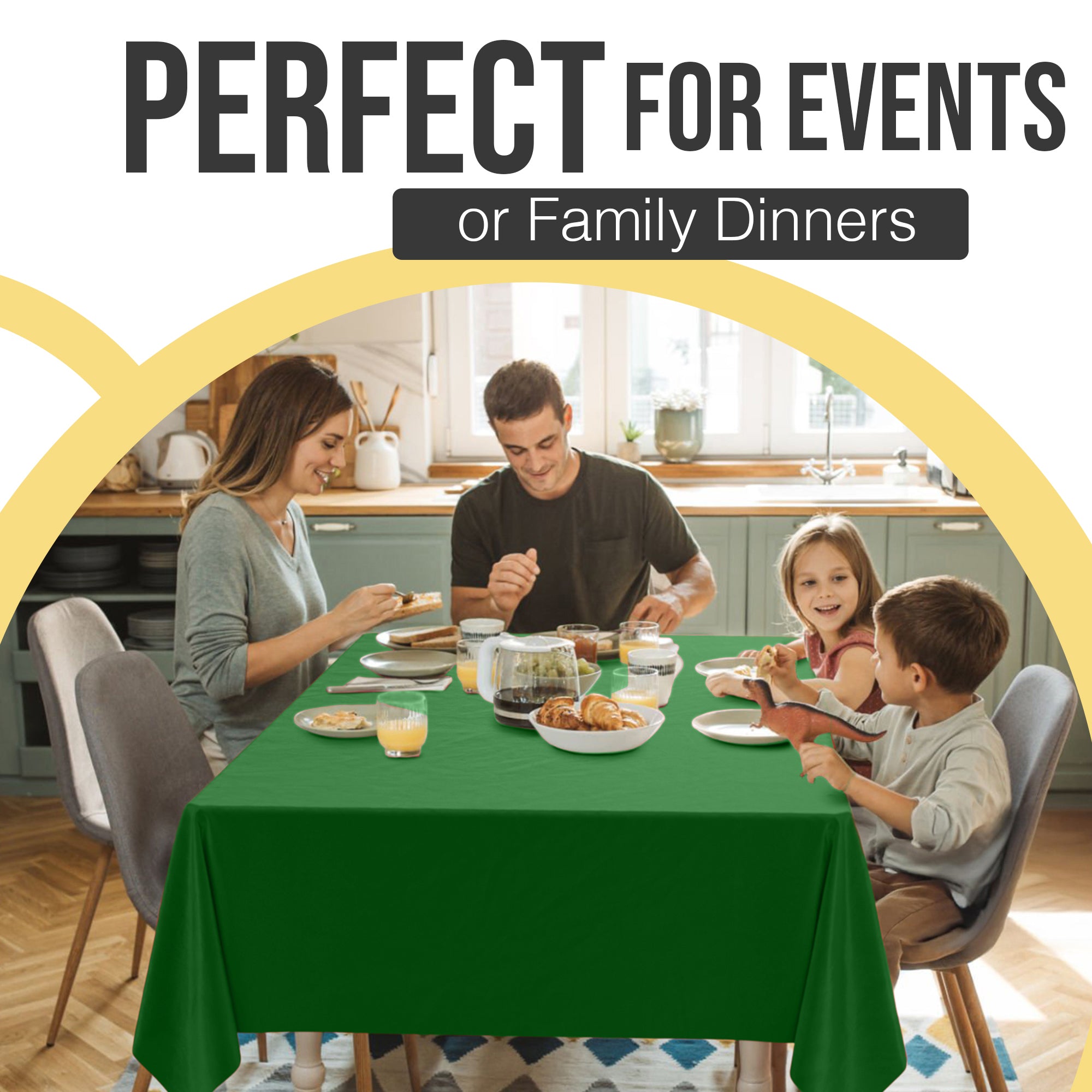 Premium Emerald Green Plastic Table Cover | 54 in. x 108 in.