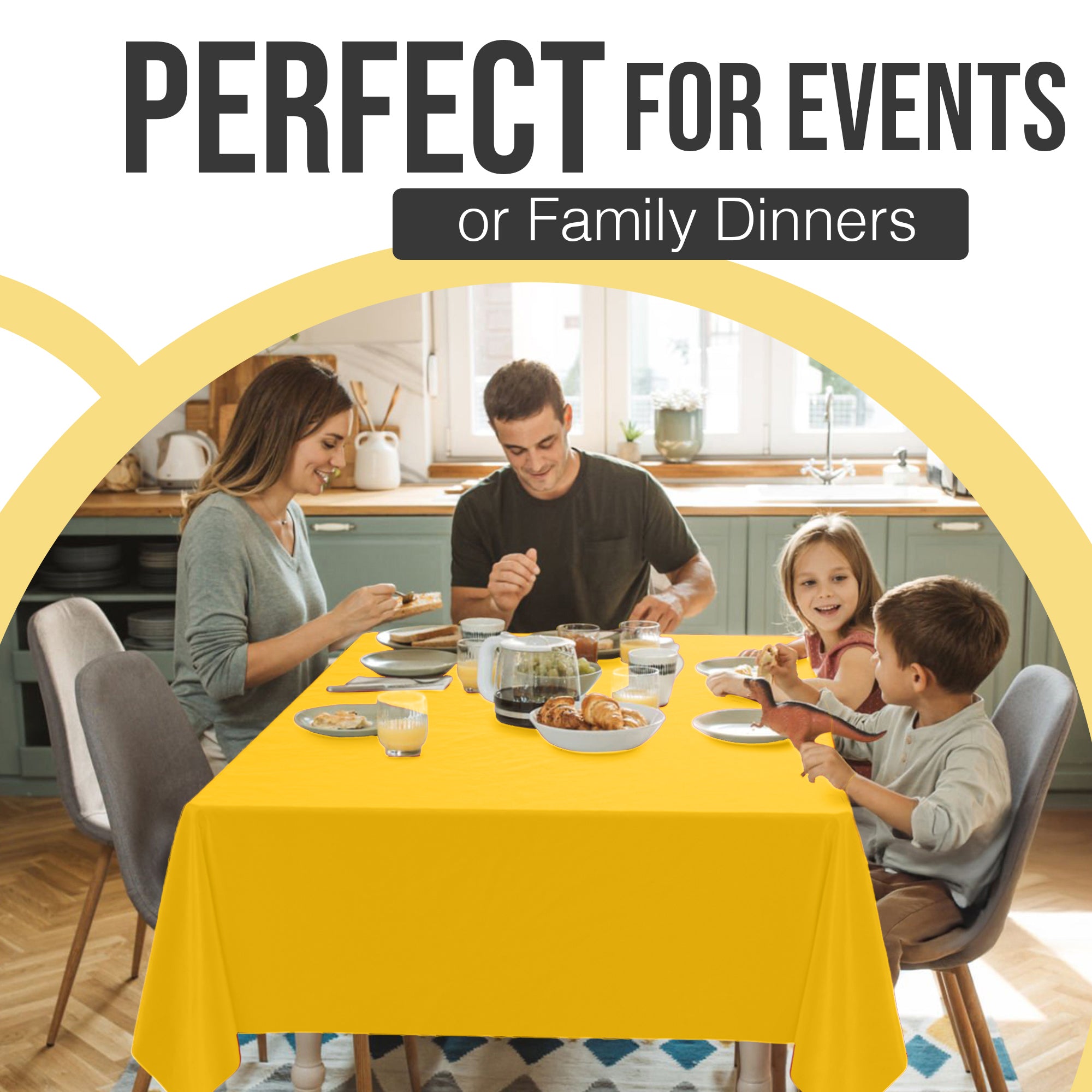 Premium Yellow Plastic Table Cover | 54 in. x 108 in.