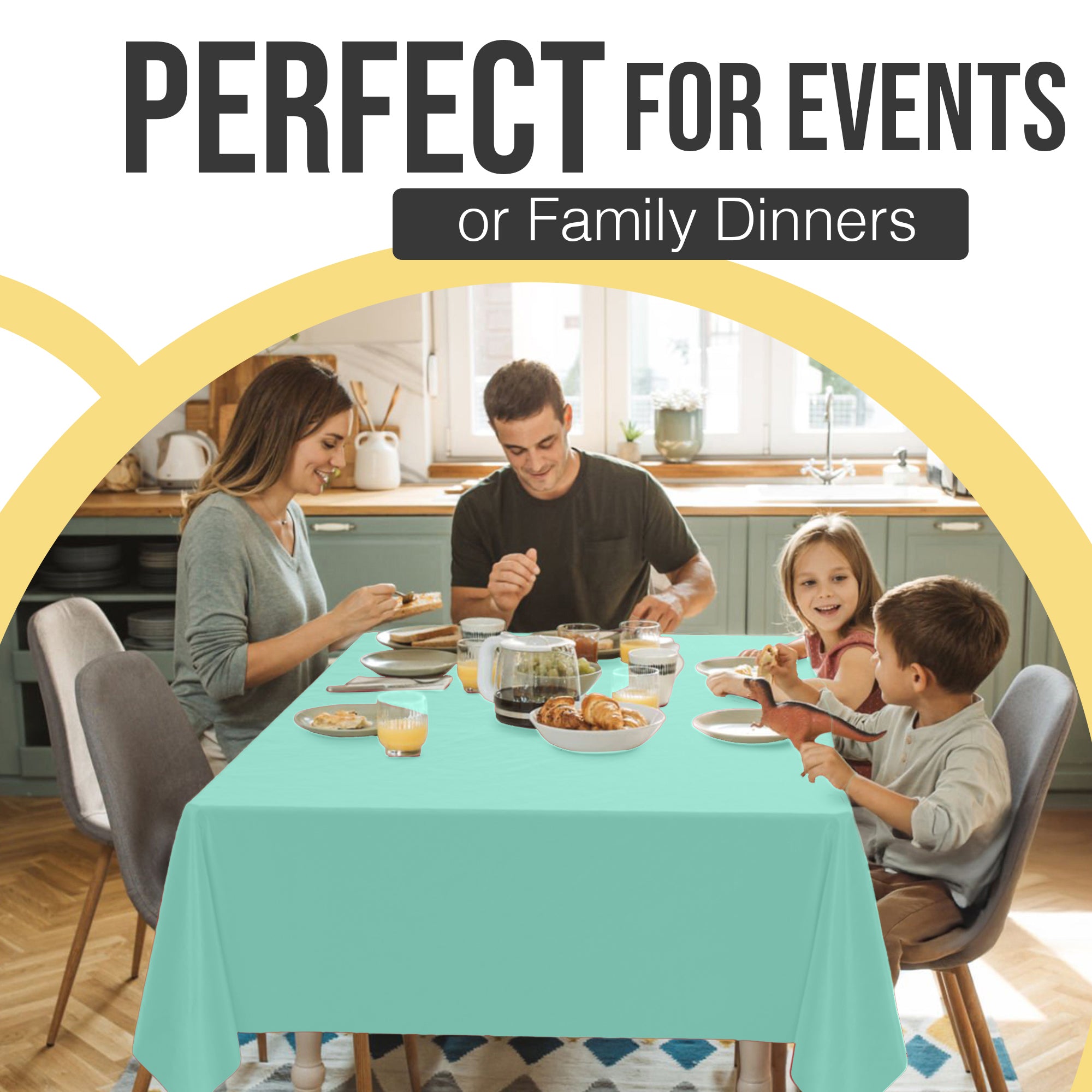 Premium Mint Plastic Table Cover | 54 in. x 108 in.