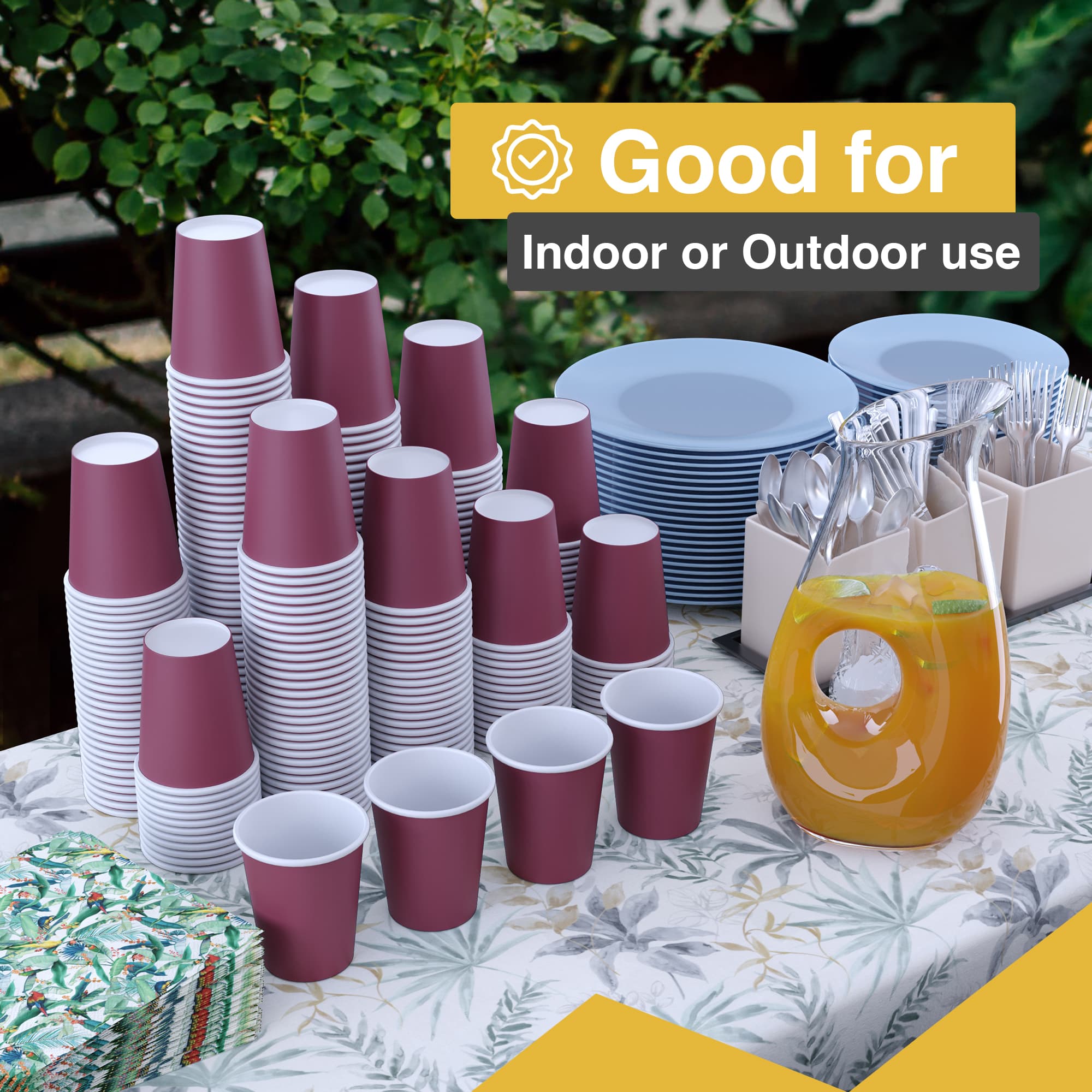 12 Oz. Burgundy Paper Cups | 20 Count