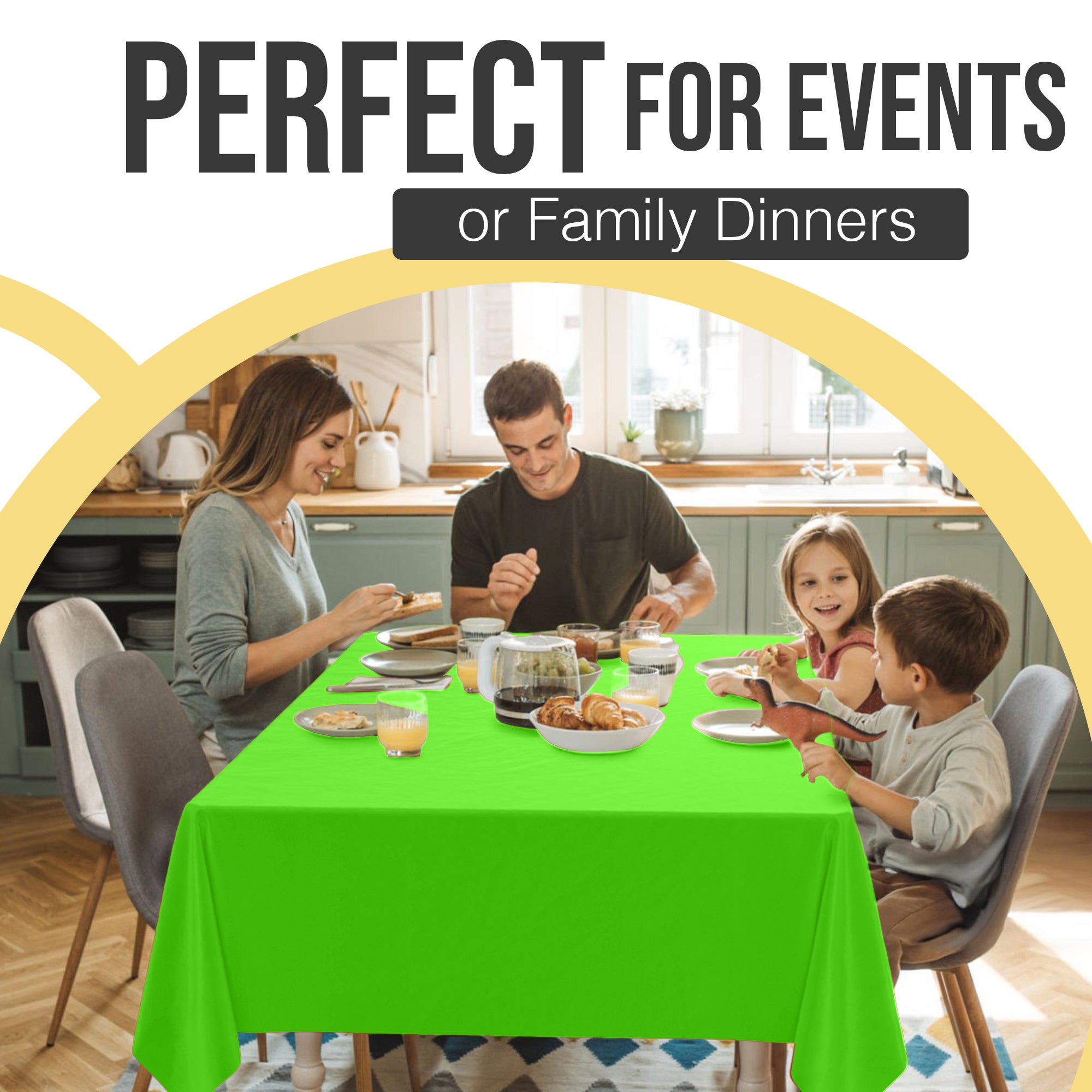 Premium Lime Green Plastic Table Cover | 54 in. x 108 in.