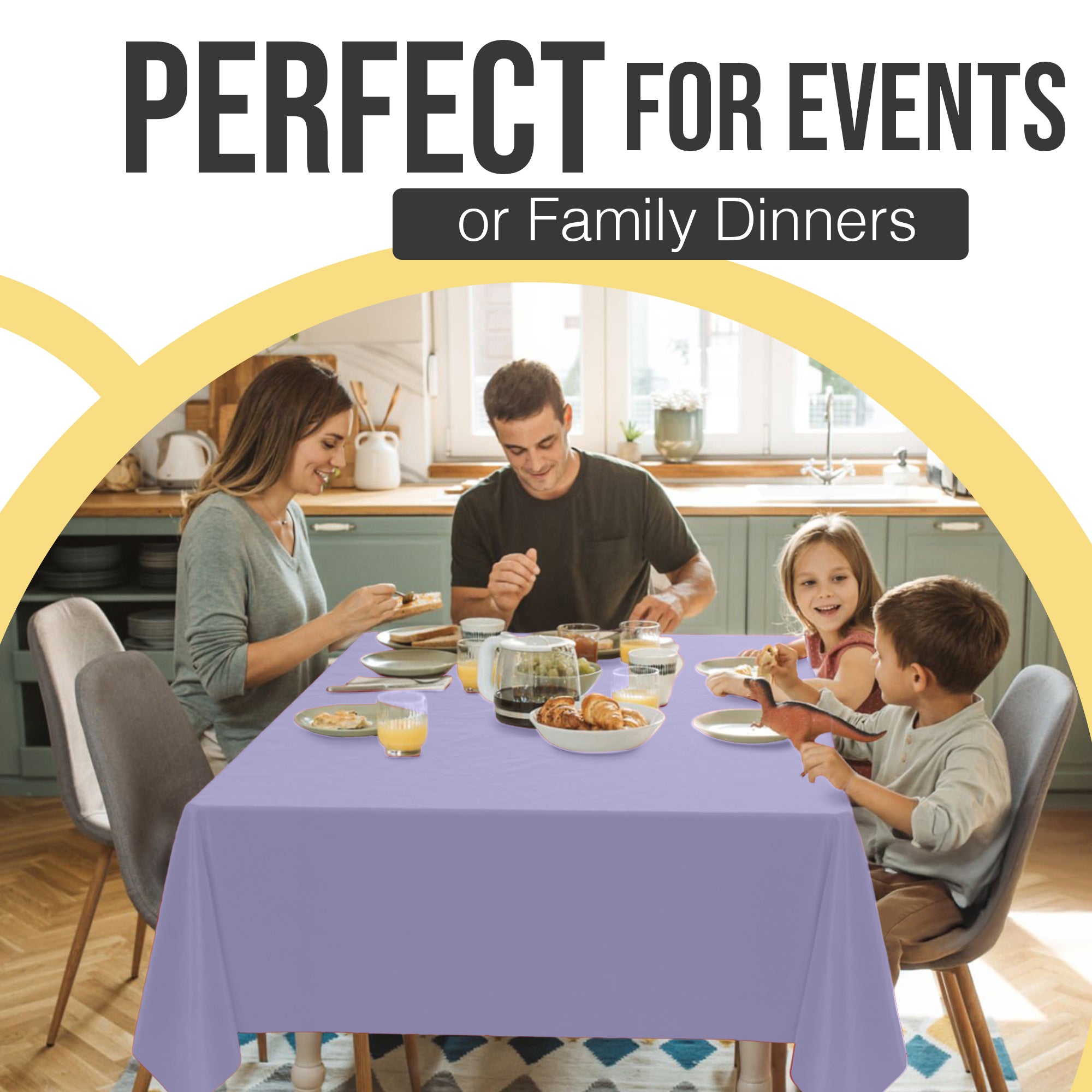 Premium Lavender Plastic Table Cover | 54 in. x 108 in.