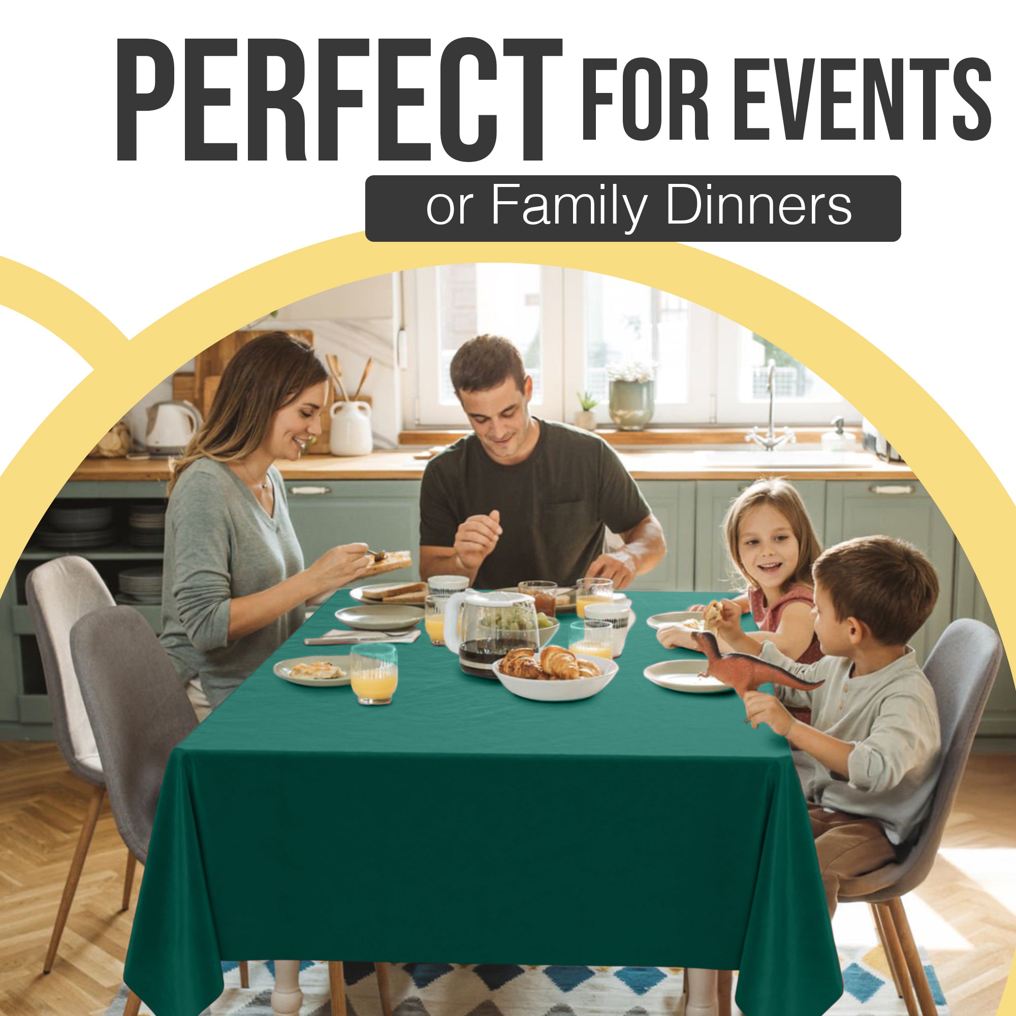 Premium Dark Green Plastic Table Cover | 54 in. x 108 in.