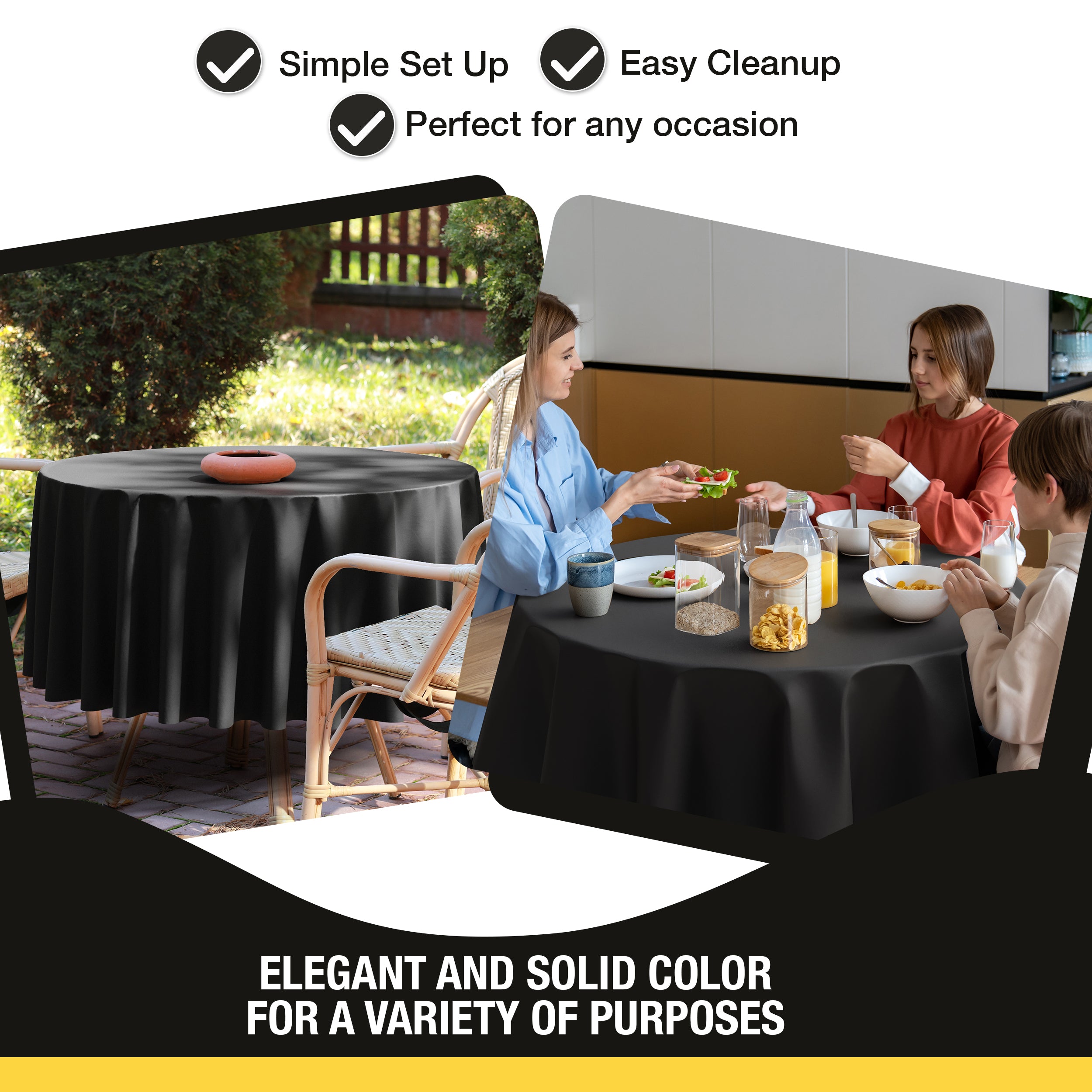 Premium Black Table Cover 85" x 85"