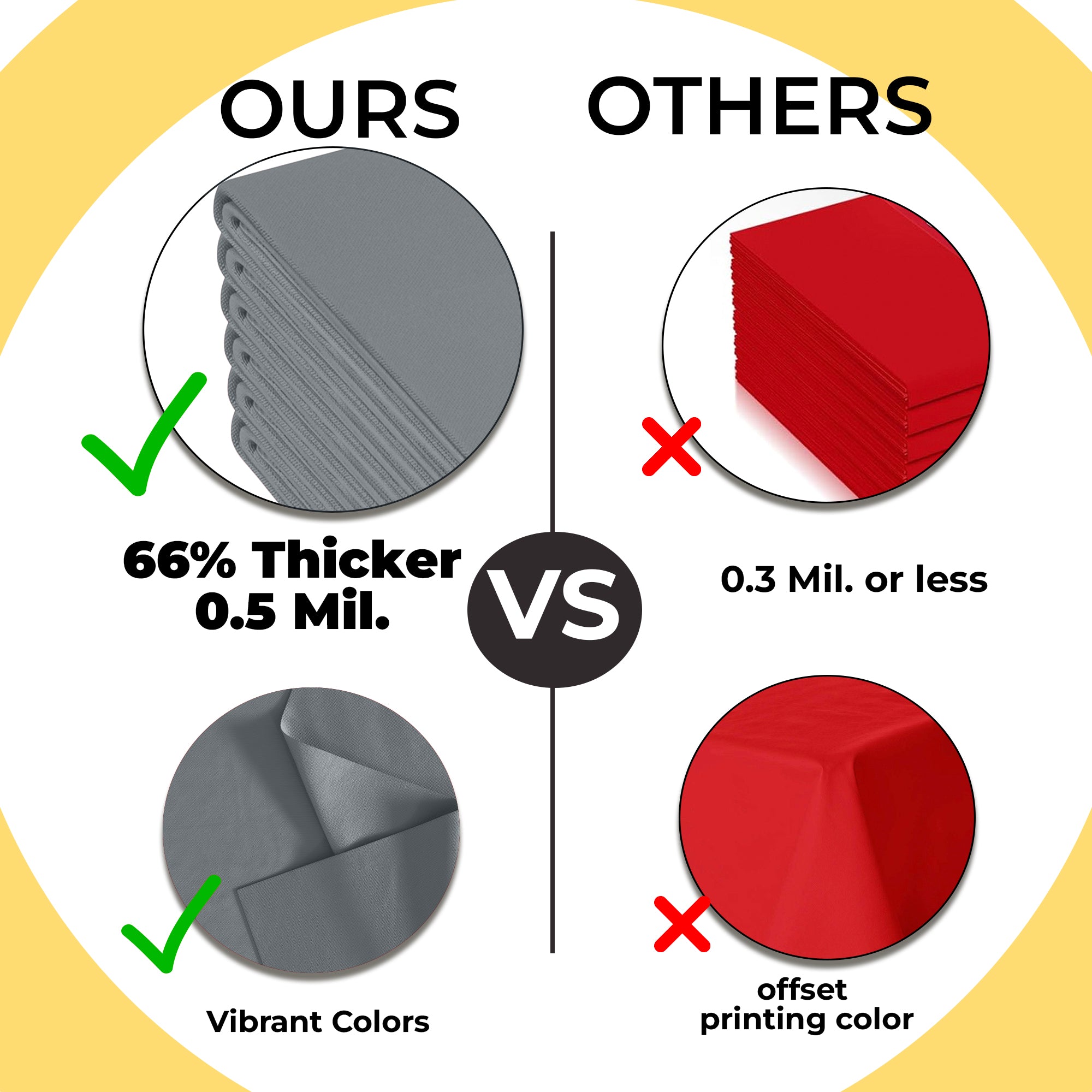 Premium Round Silver Plastic Table Covers | 12 Pack | 84 in.